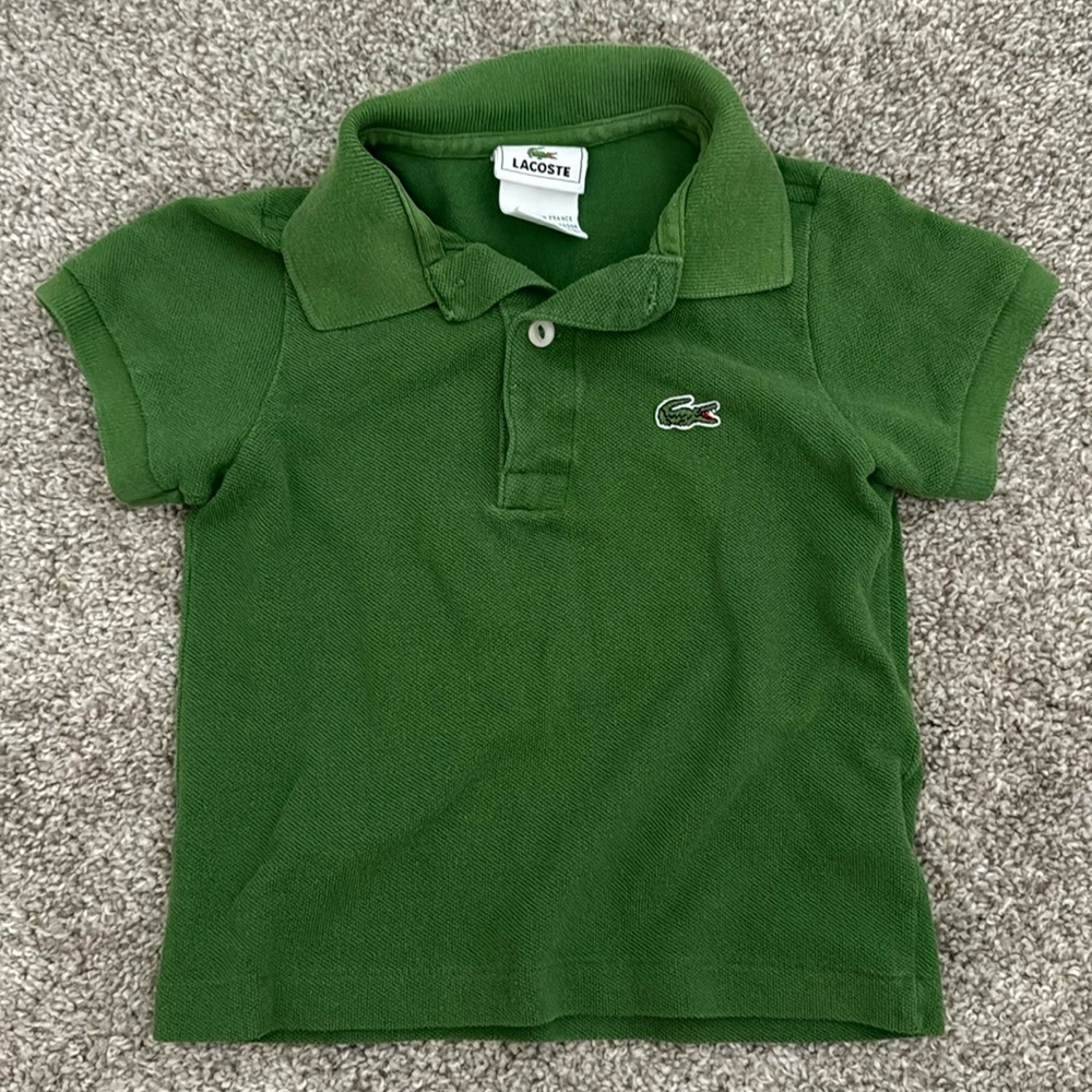 Lacoste Green Polo Size 2